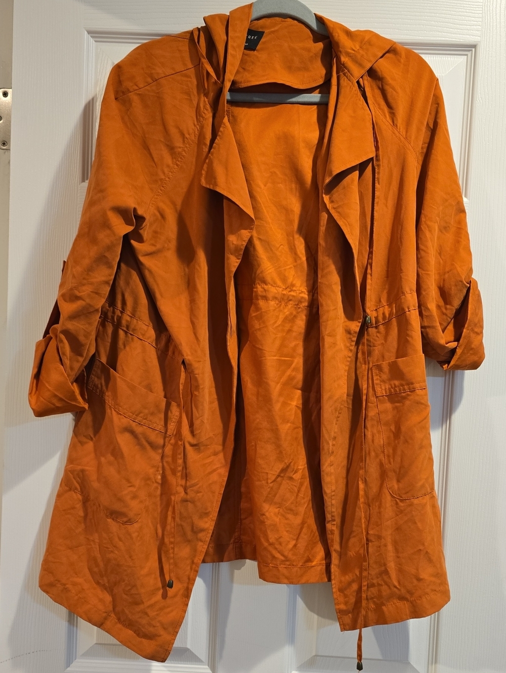 Love Tree Orange Hooded Trench Coat